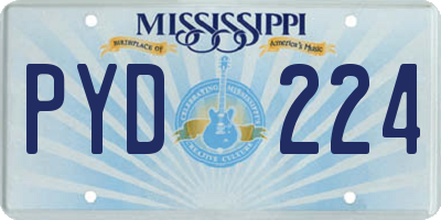 MS license plate PYD224