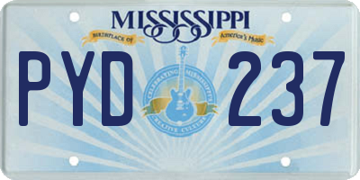 MS license plate PYD237