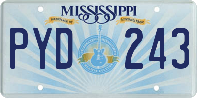 MS license plate PYD243