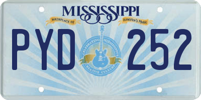 MS license plate PYD252
