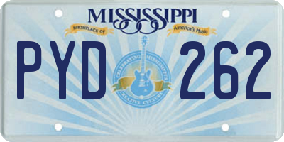 MS license plate PYD262