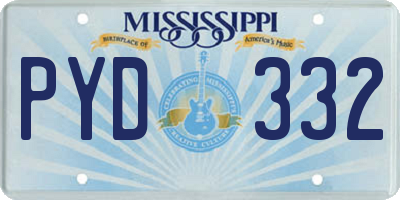 MS license plate PYD332