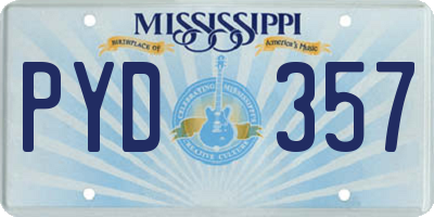 MS license plate PYD357