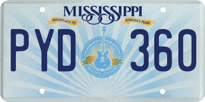 MS license plate PYD360
