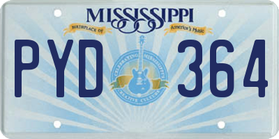 MS license plate PYD364