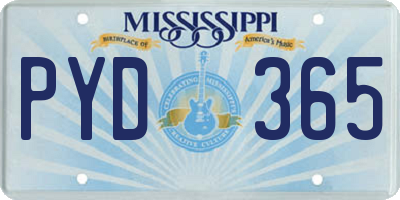 MS license plate PYD365