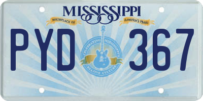 MS license plate PYD367