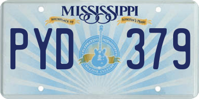 MS license plate PYD379