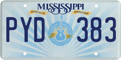 MS license plate PYD383