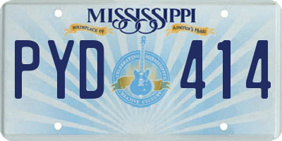 MS license plate PYD414