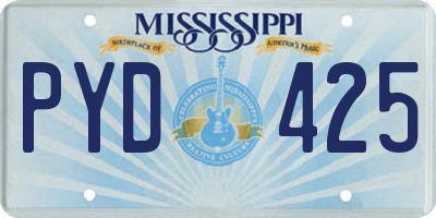 MS license plate PYD425