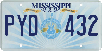 MS license plate PYD432