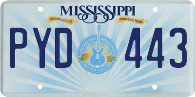 MS license plate PYD443
