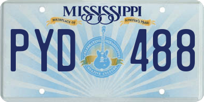 MS license plate PYD488