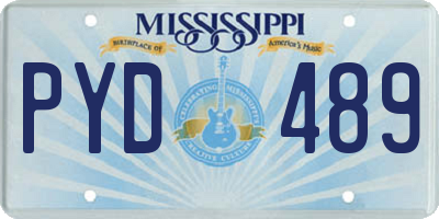 MS license plate PYD489
