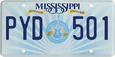 MS license plate PYD501