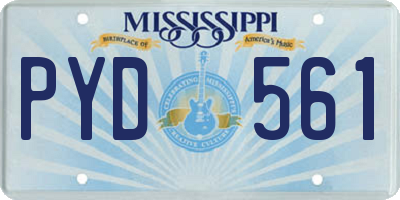 MS license plate PYD561