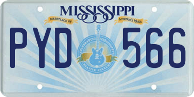 MS license plate PYD566