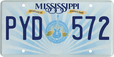 MS license plate PYD572