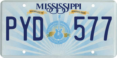 MS license plate PYD577