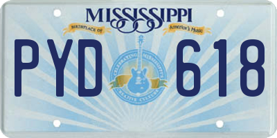 MS license plate PYD618