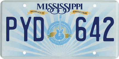 MS license plate PYD642
