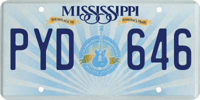 MS license plate PYD646