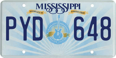 MS license plate PYD648