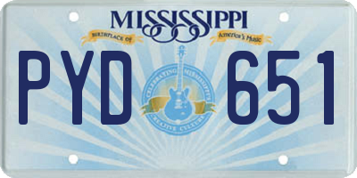 MS license plate PYD651