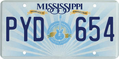 MS license plate PYD654