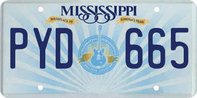 MS license plate PYD665