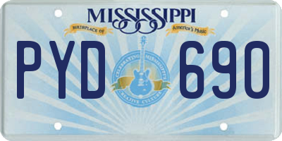 MS license plate PYD690