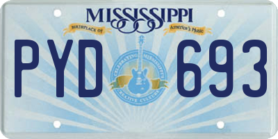 MS license plate PYD693