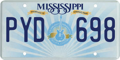 MS license plate PYD698