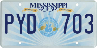 MS license plate PYD703