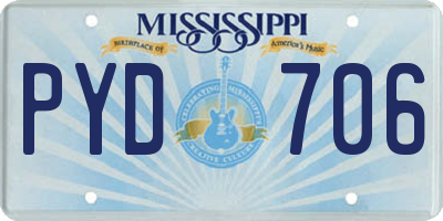MS license plate PYD706