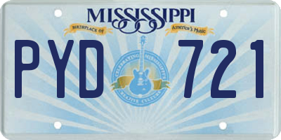 MS license plate PYD721