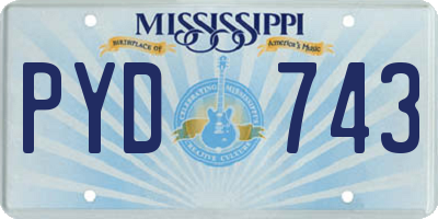 MS license plate PYD743