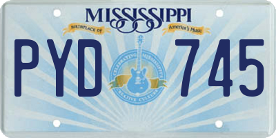 MS license plate PYD745