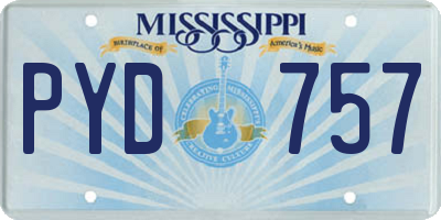 MS license plate PYD757