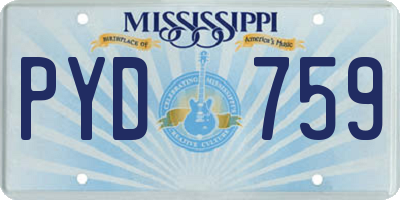 MS license plate PYD759