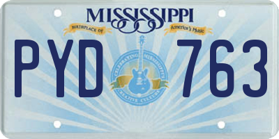 MS license plate PYD763