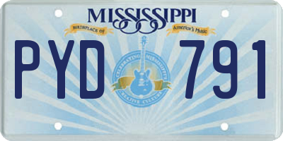 MS license plate PYD791