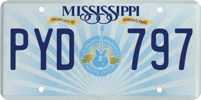 MS license plate PYD797