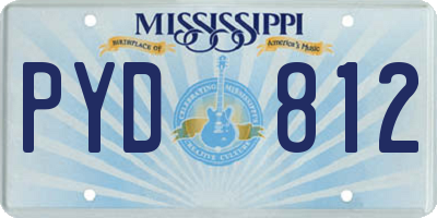 MS license plate PYD812