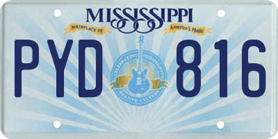 MS license plate PYD816