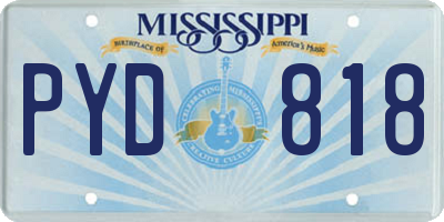 MS license plate PYD818