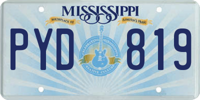MS license plate PYD819