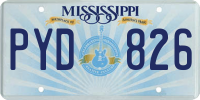 MS license plate PYD826