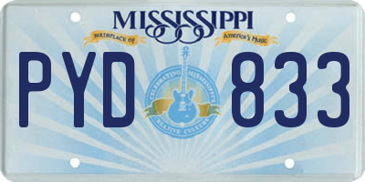 MS license plate PYD833